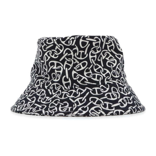 HERMES Hat Harper Nylon Polyurethane Blue Noir Preloved