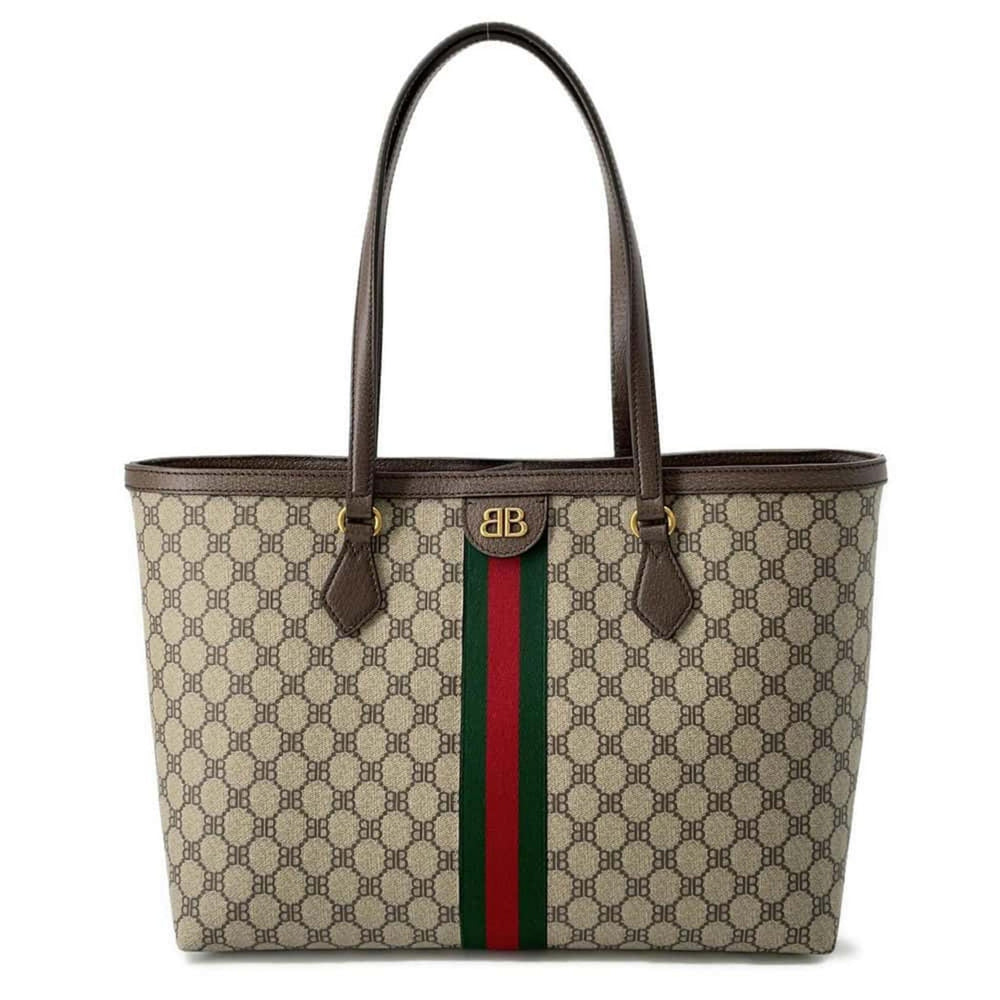 BALENCIAGA Hacker PVC Leather Beige Brown Tote Preloved