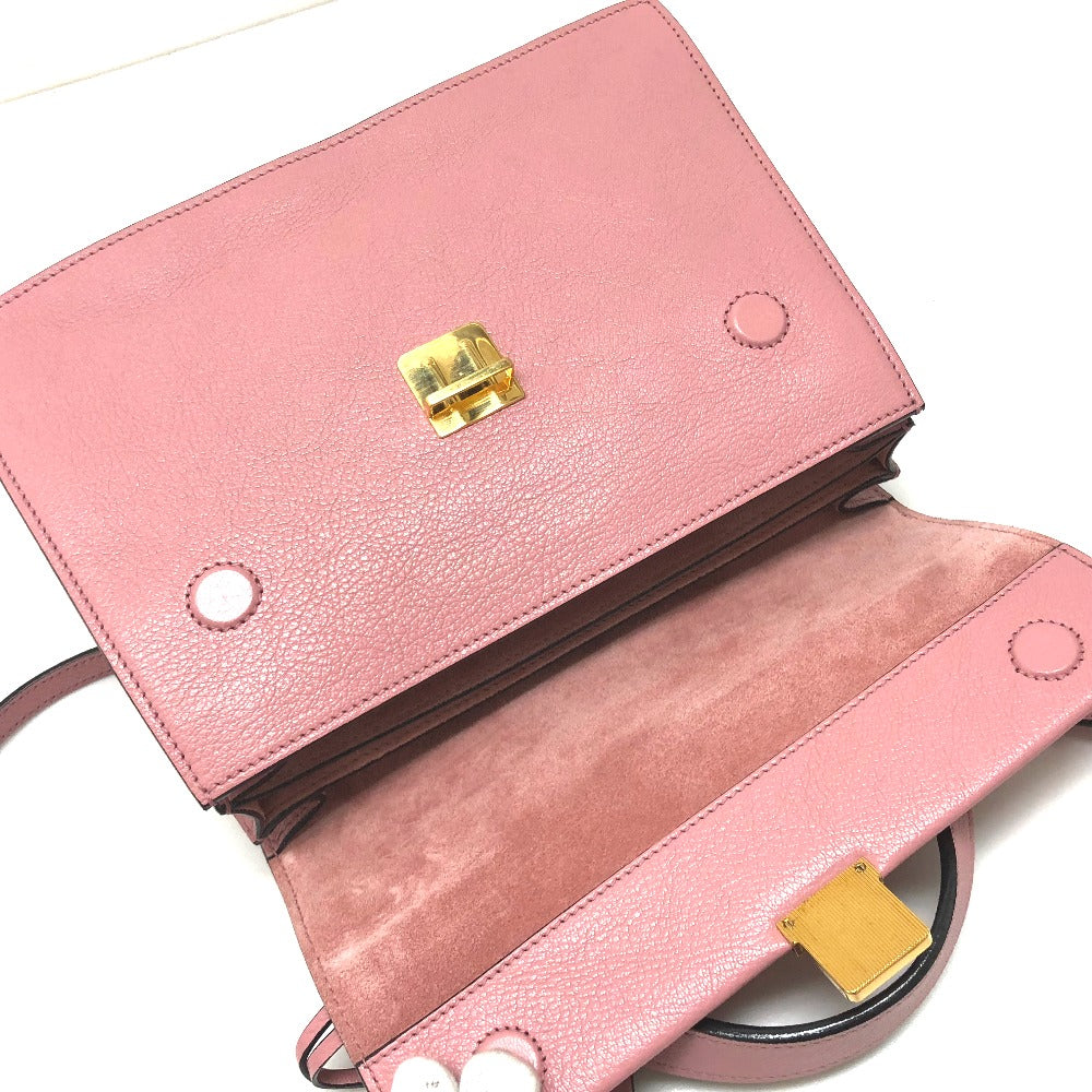 MIUMIU Handbag 5BA108 leather pink Madras Women Used Authentic