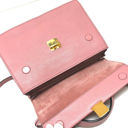 MIUMIU Handbag 5BA108 leather pink Madras Women Used Authentic