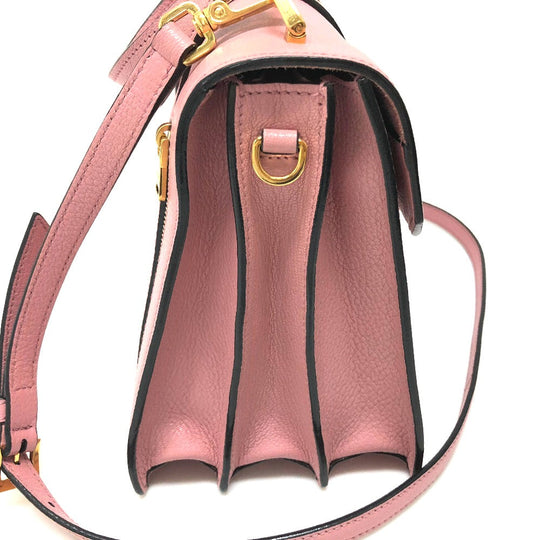 MIUMIU Handbag 5BA108 leather pink Madras Women Used Authentic