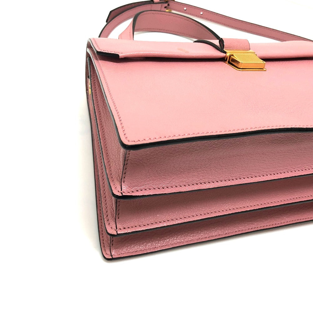 MIUMIU Handbag 5BA108 leather pink Madras Women Used Authentic