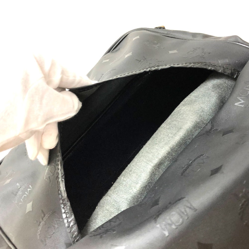 MCM Shoulder Bag PVC / Leather black Crossbody Logogram Women Used Authentic