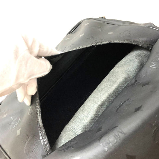 MCM Shoulder Bag PVC / Leather black Crossbody Logogram Women Used Authentic