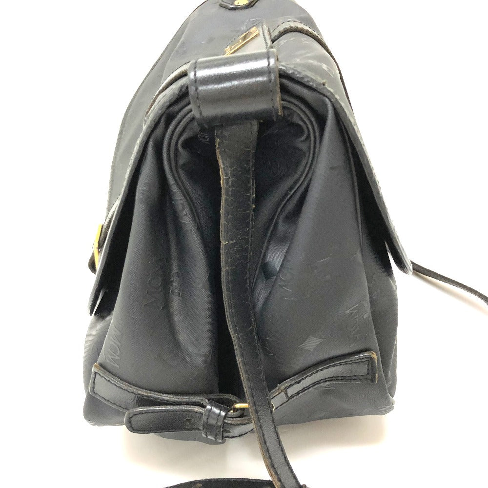 MCM Shoulder Bag PVC / Leather black Crossbody Logogram Women Used Authentic