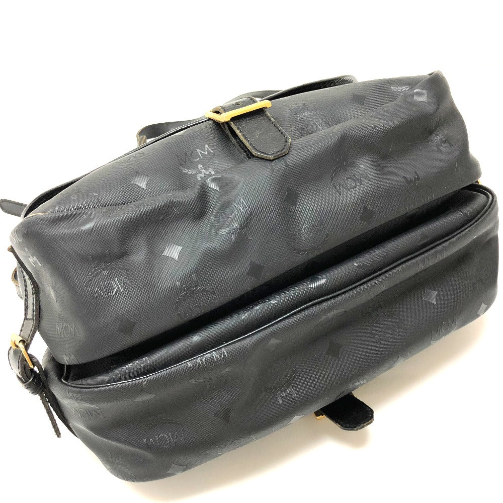 MCM Shoulder Bag PVC / Leather black Crossbody Logogram Women Used Authentic