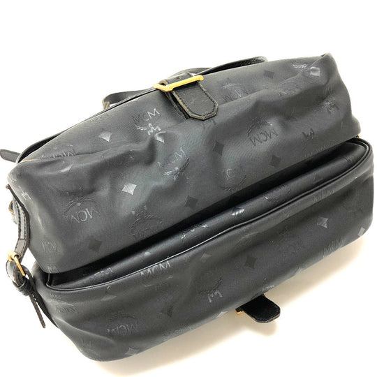 MCM Shoulder Bag PVC / Leather black Crossbody Logogram Women Used Authentic