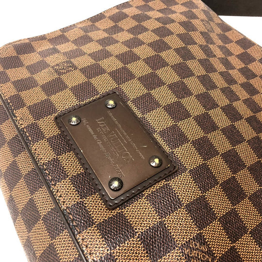 LOUIS VUITTON Shoulder Bag N51211 Damier canvas Ebene Damier Brooklyn MM Women Used Authentic