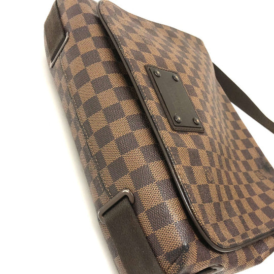 LOUIS VUITTON Shoulder Bag N51211 Damier canvas Ebene Damier Brooklyn MM Women Used Authentic