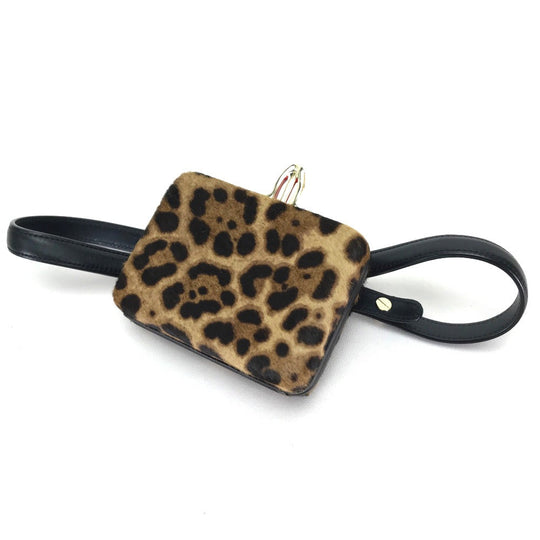 Christian Louboutin Waist bag 3110421 Leather / Harako Brown Leopard Leopard Pattern DANCING QUEEN CLUTCH PONY LUX Women Used Authentic