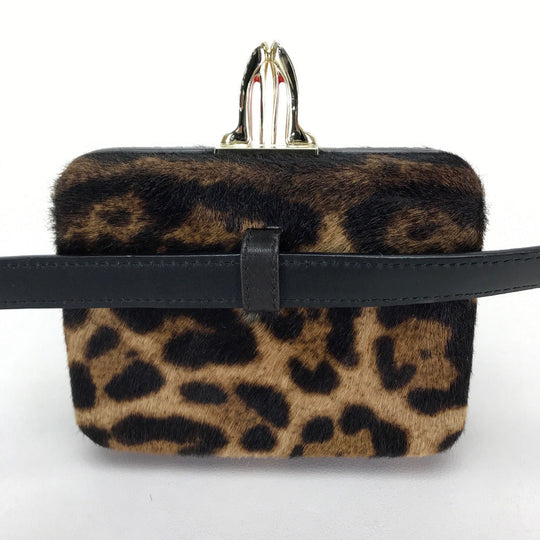 Christian Louboutin Waist bag 3110421 Leather / Harako Brown Leopard Leopard Pattern DANCING QUEEN CLUTCH PONY LUX Women Used Authentic
