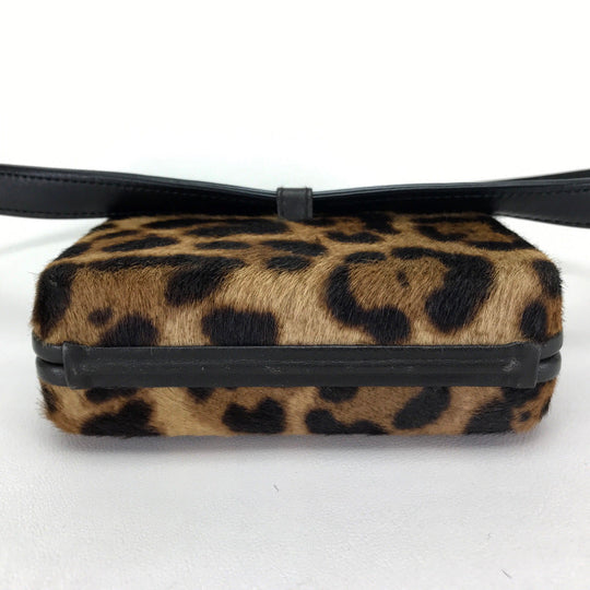 Christian Louboutin Waist bag 3110421 Leather / Harako Brown Leopard Leopard Pattern DANCING QUEEN CLUTCH PONY LUX Women Used Authentic