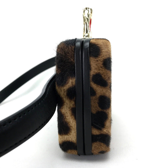Christian Louboutin Waist bag 3110421 Leather / Harako Brown Leopard Leopard Pattern DANCING QUEEN CLUTCH PONY LUX Women Used Authentic