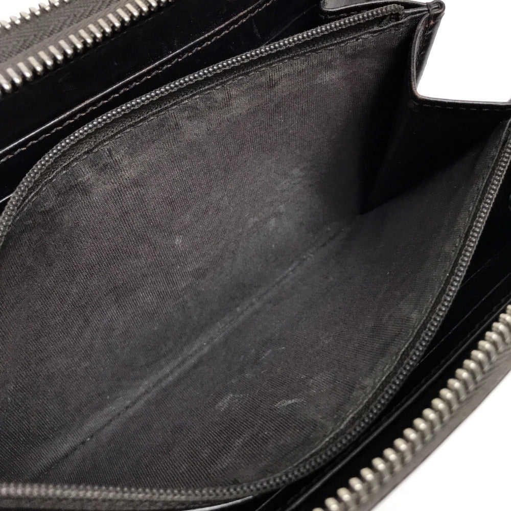 GUCCI Long Wallet Purse 269883 leather Dark brown Diamante Travel case unisex(Unisex) Used Authentic