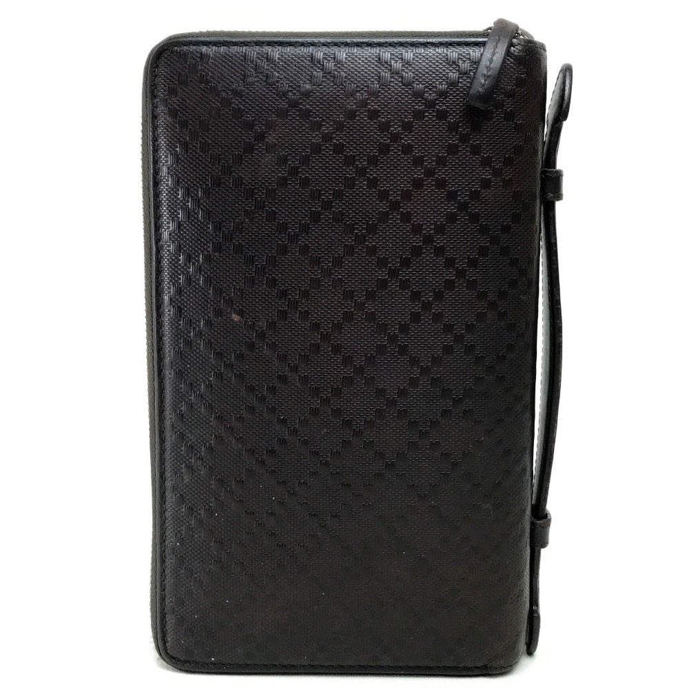 GUCCI Long Wallet Purse 269883 leather Dark brown Diamante Travel case unisex(Unisex) Used Authentic