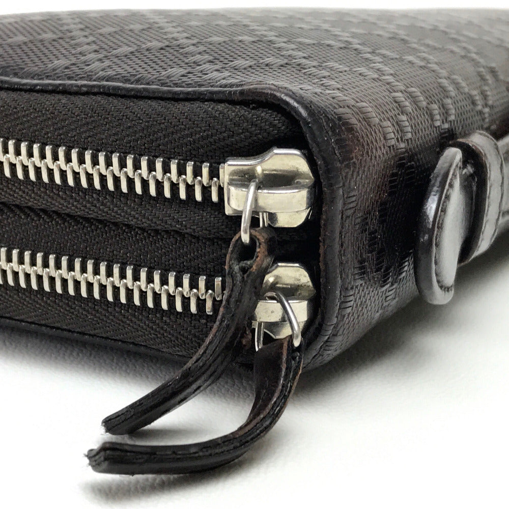 GUCCI Long Wallet Purse 269883 leather Dark brown Diamante Travel case unisex(Unisex) Used Authentic