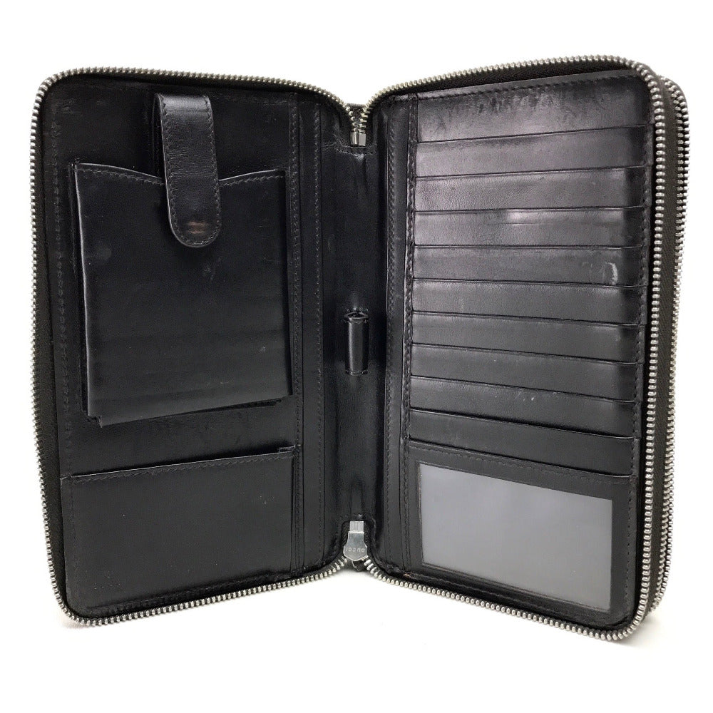 GUCCI Long Wallet Purse 269883 leather Dark brown Diamante Travel case unisex(Unisex) Used Authentic