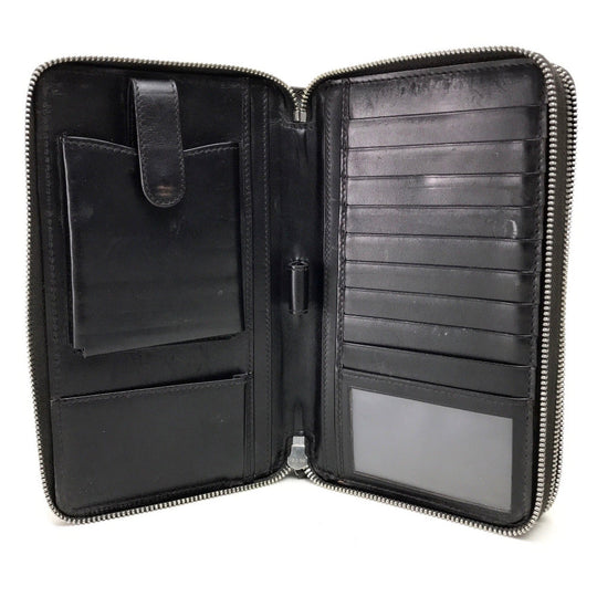 GUCCI Long Wallet Purse 269883 leather Dark brown Diamante Travel case unisex(Unisex) Used Authentic