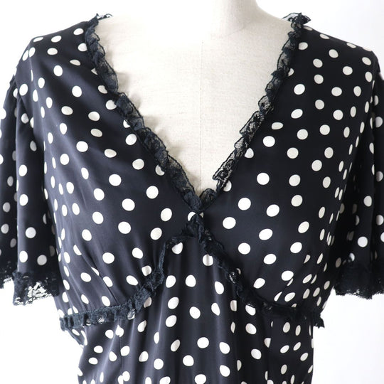 DOLCE&GABBANA one piece silk Black x white 44