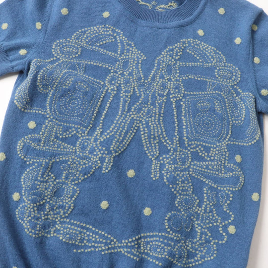 HERMES knit cashmere blue 34