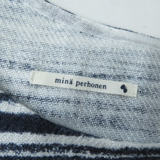 mina perhonen one piece linen Navy x white