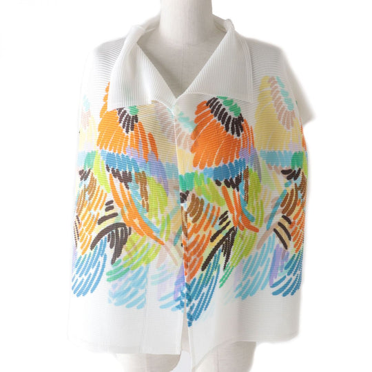 ISSEY MIYAKE cardigan polyester White x Multicolor