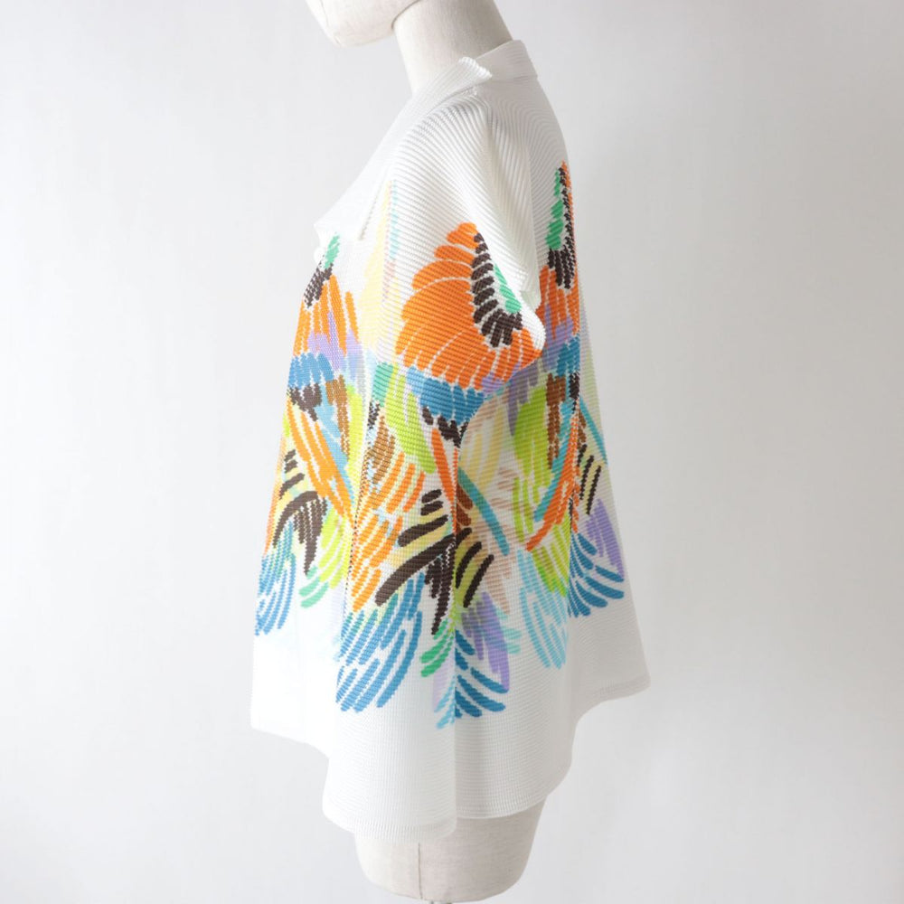 ISSEY MIYAKE cardigan polyester White x Multicolor