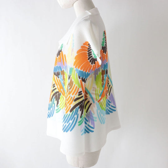ISSEY MIYAKE cardigan polyester White x Multicolor