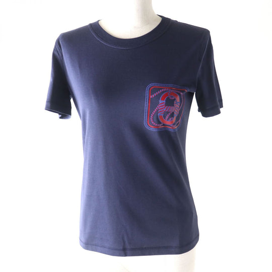HERMES Cut cotton Navy 36