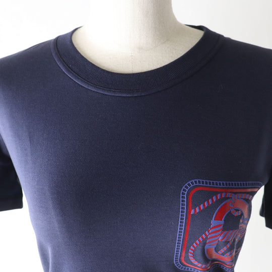 HERMES Cut cotton Navy 36