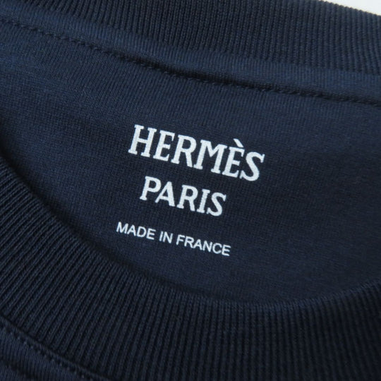 HERMES Cut cotton Navy 36