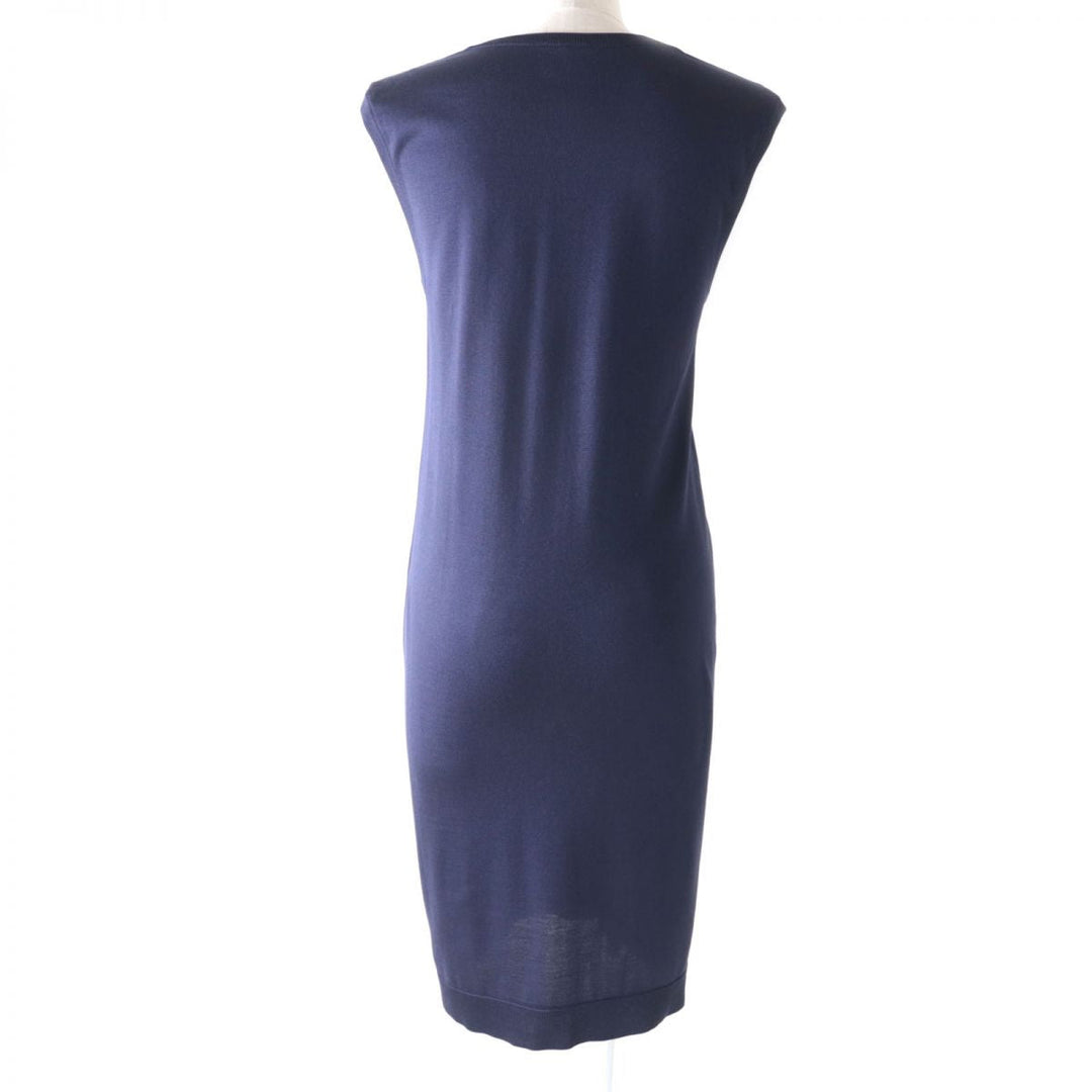 HERMES one piece cotton Navy 34