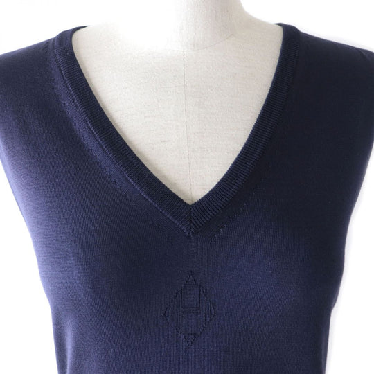 HERMES one piece cotton Navy 34