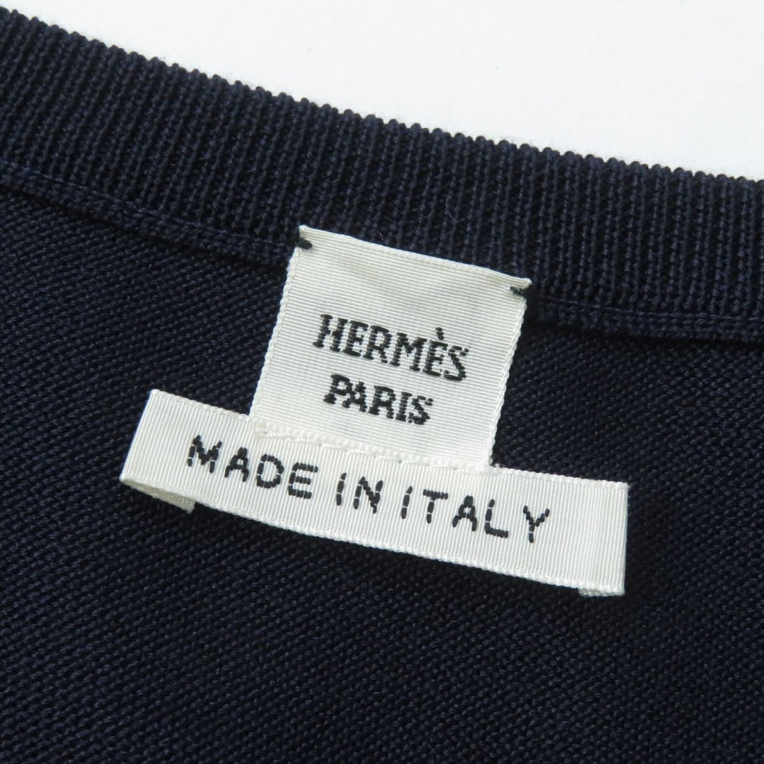 HERMES one piece cotton Navy 34