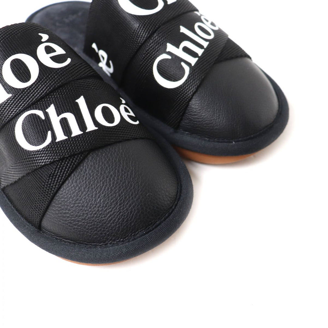 Chloe Mule Canvas, Rubber, Leather Black x white 36