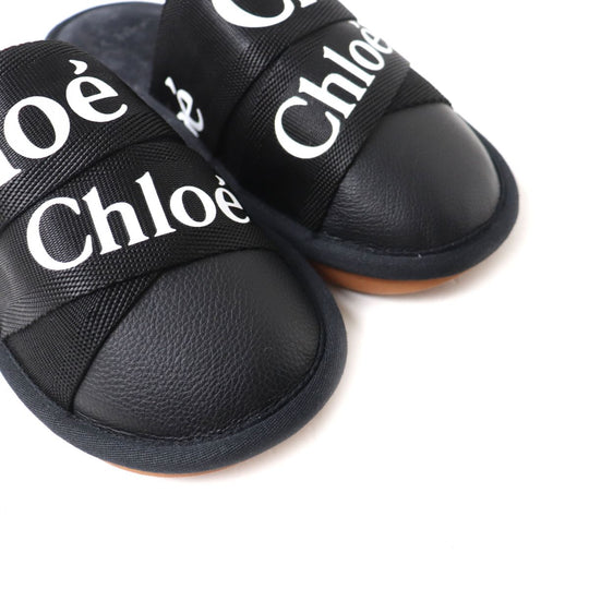 Chloe Mule Canvas, Rubber, Leather Black x white 36
