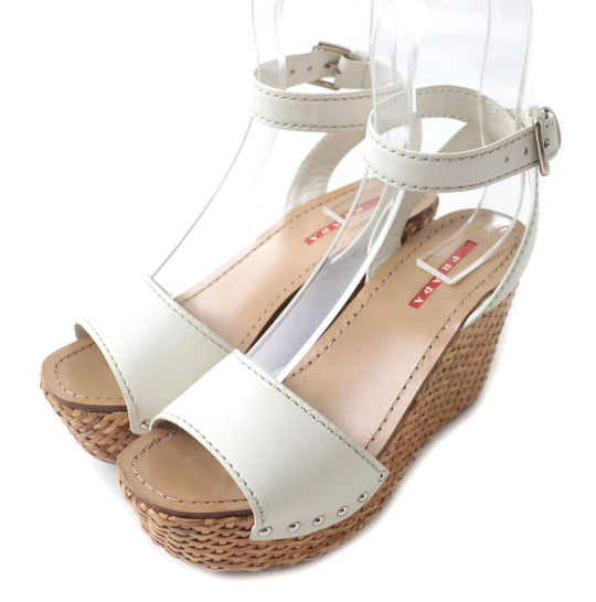 PRADA Sandals leather white 37