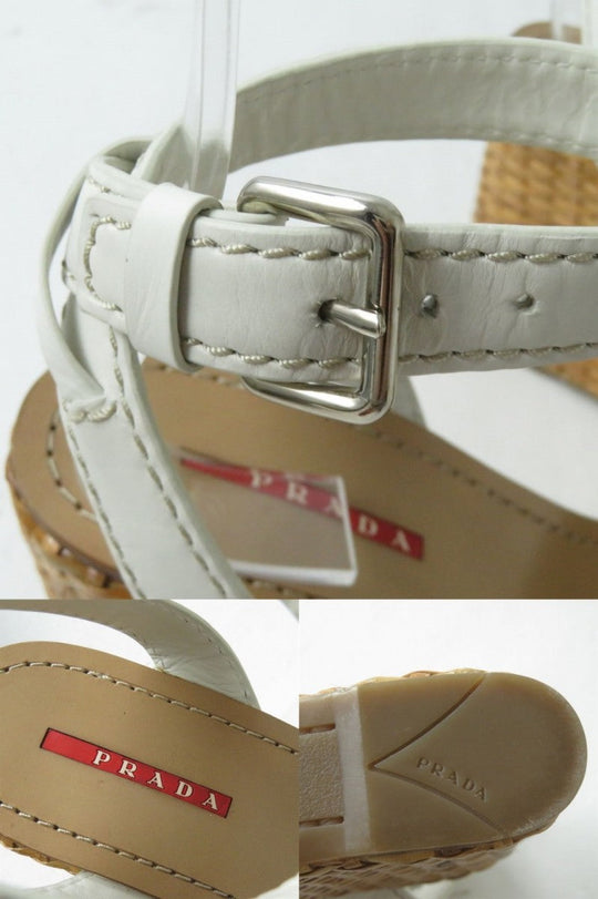 PRADA Sandals leather white 37