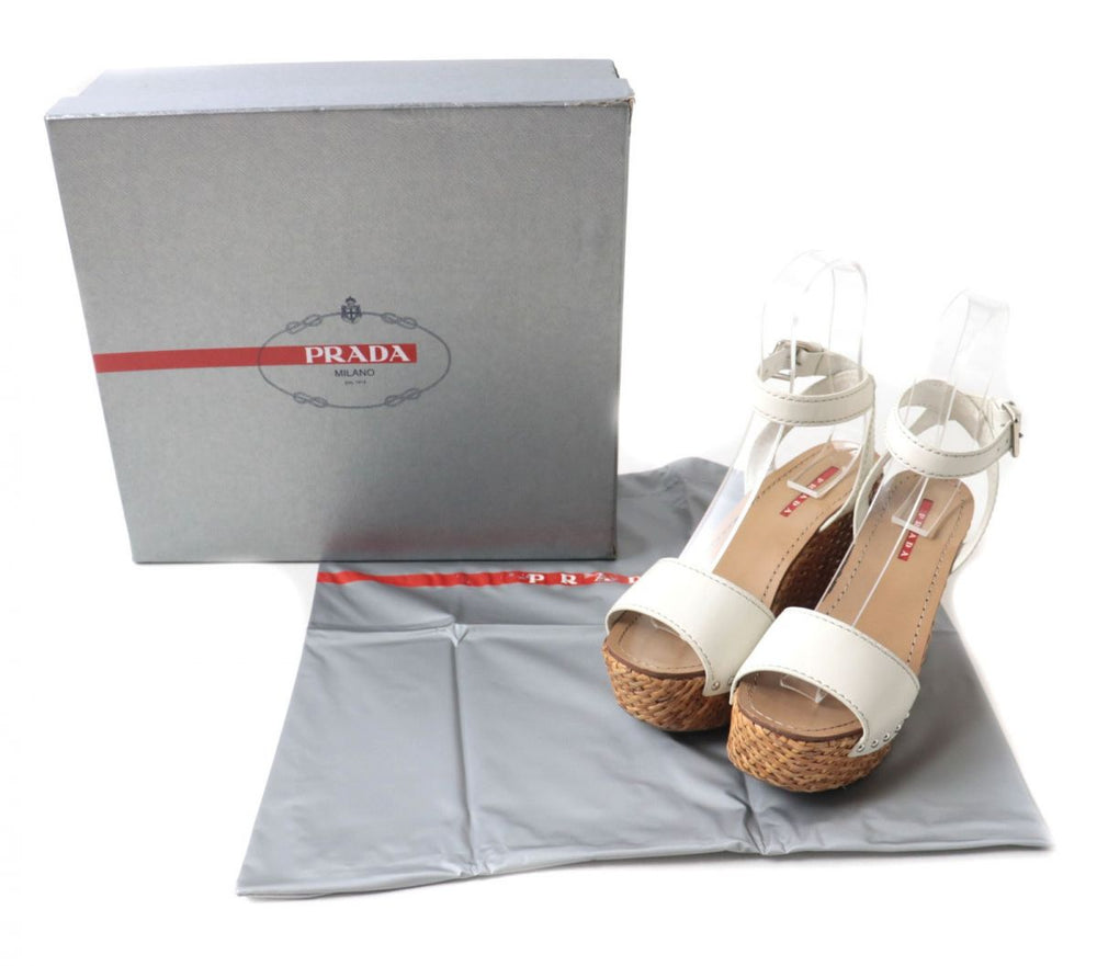PRADA Sandals leather white 37