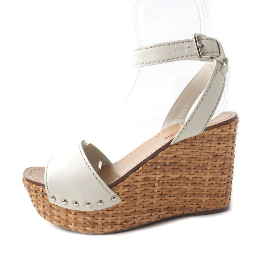 PRADA Sandals leather white 37