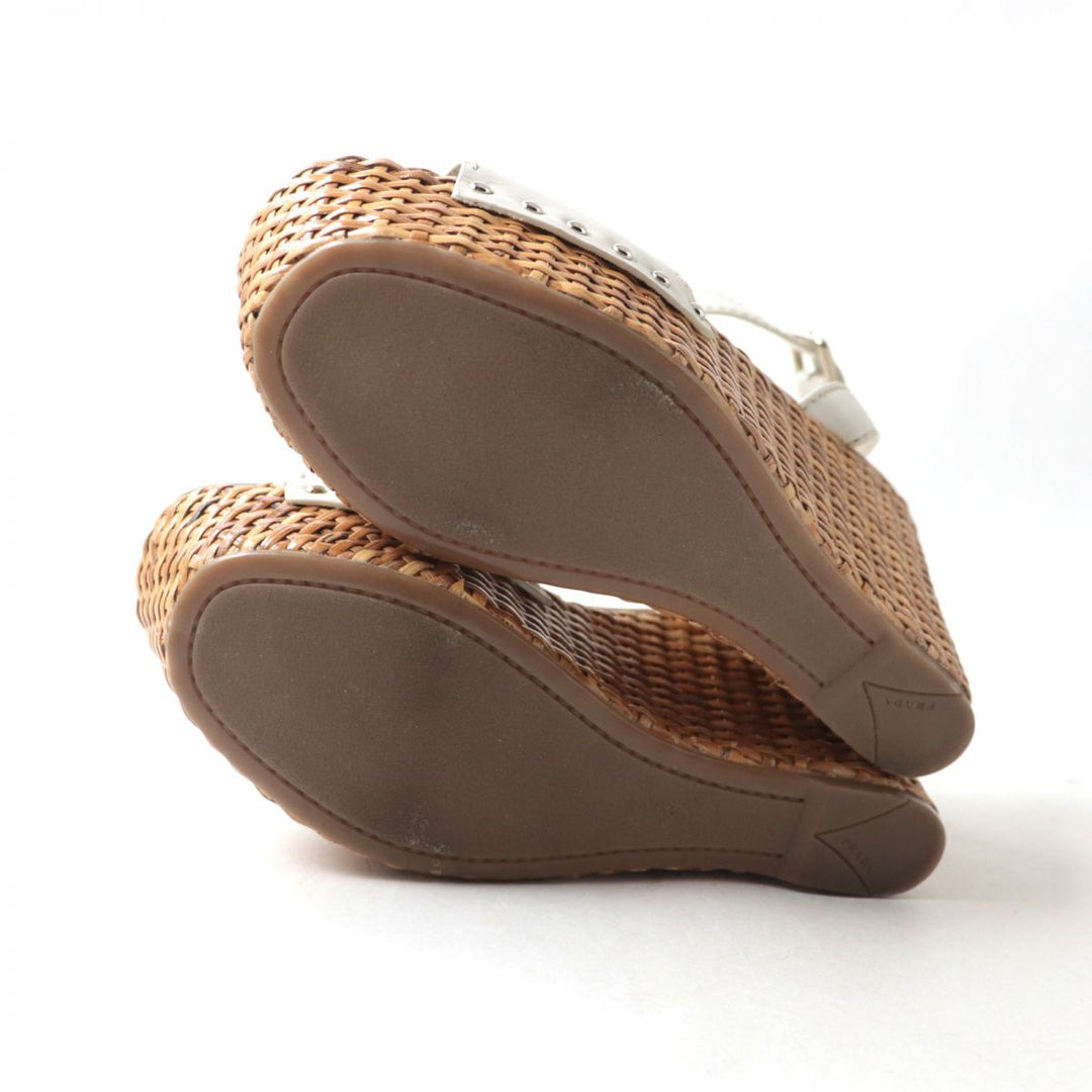 PRADA Sandals leather white 37