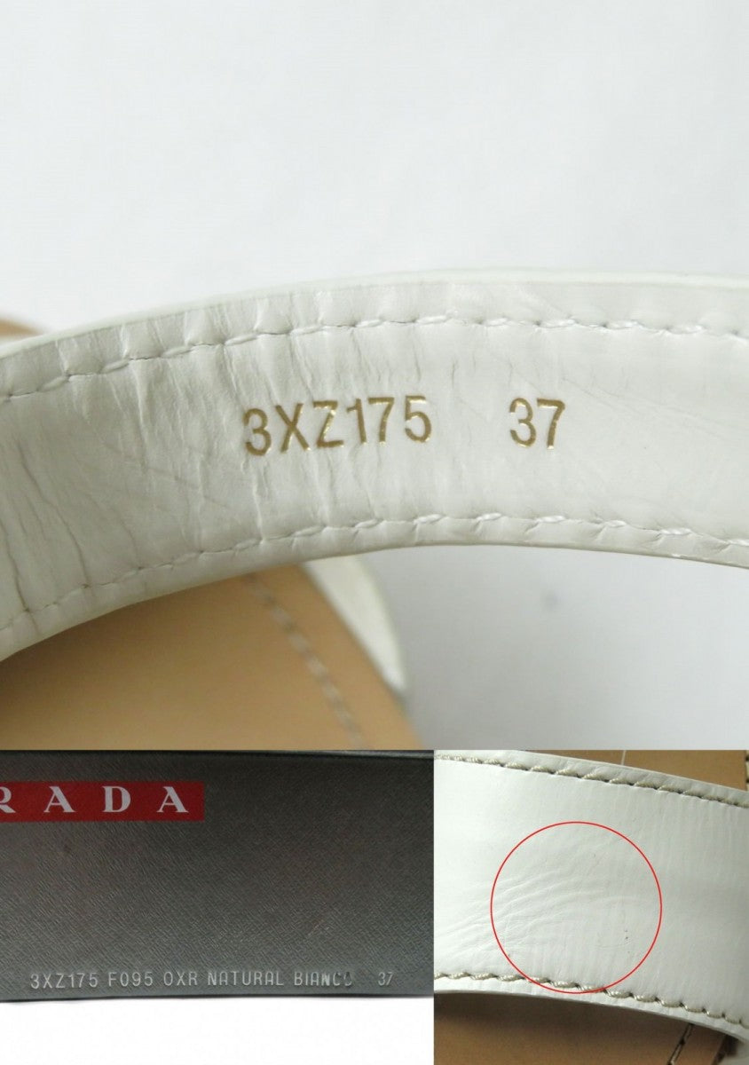 PRADA Sandals leather white 37