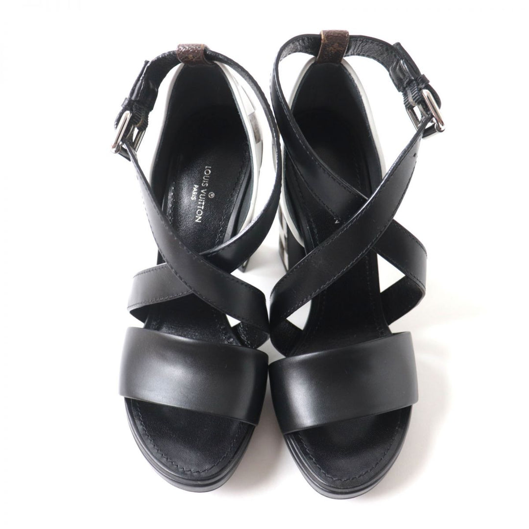LOUIS VUITTON Sandals leather Black x multicolor 36