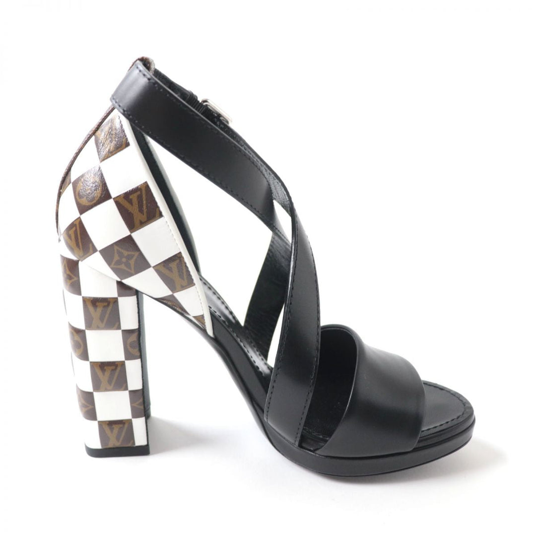 LOUIS VUITTON Sandals leather Black x multicolor 36