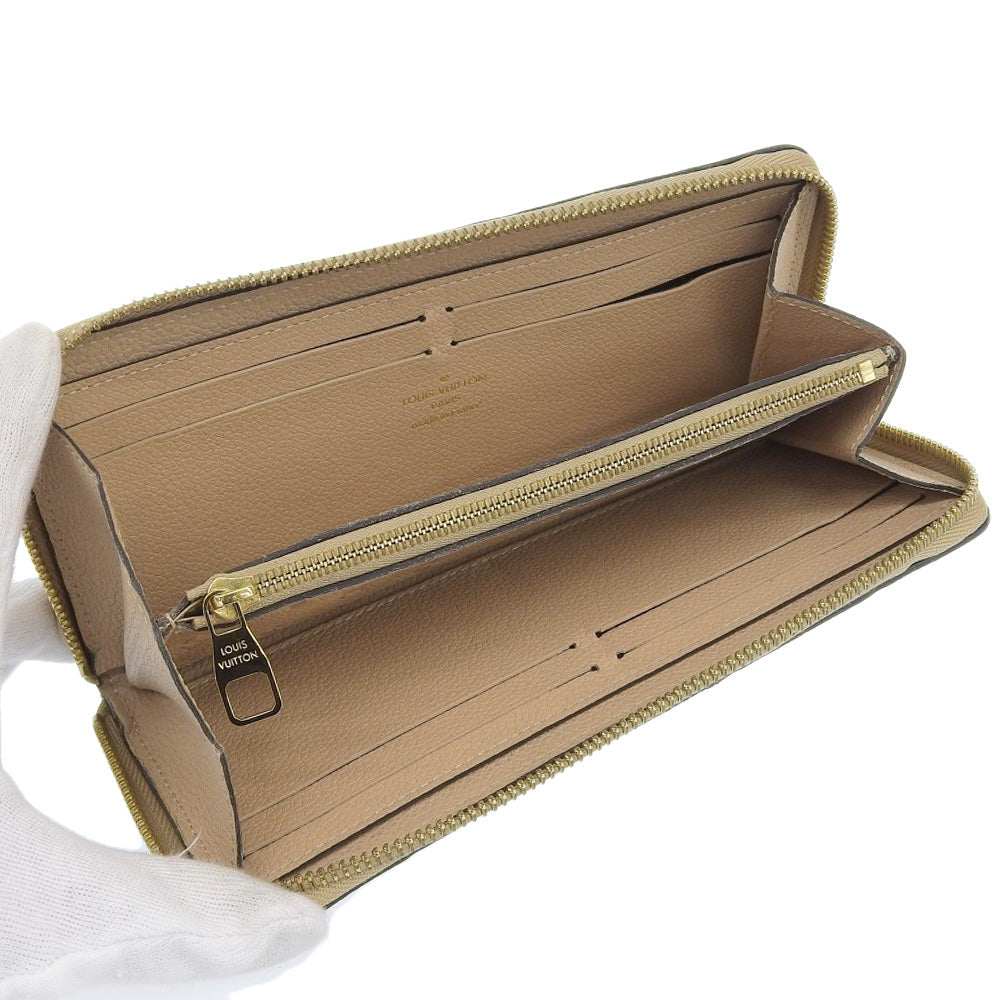LOUIS VUITTON Long Wallet Purse M60173 Monogram Ann Platt beige Portefeuille Clemence Women Used Authentic