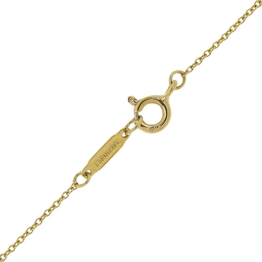 TIFFANY&Co. Necklace K18 yellow gold gold Heart & Ribbon Women Used Authentic