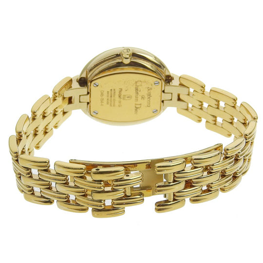 Christian Dior Watches Quartz D46-154-4 Plated Gold black Bakira black dial Women Used Authentic