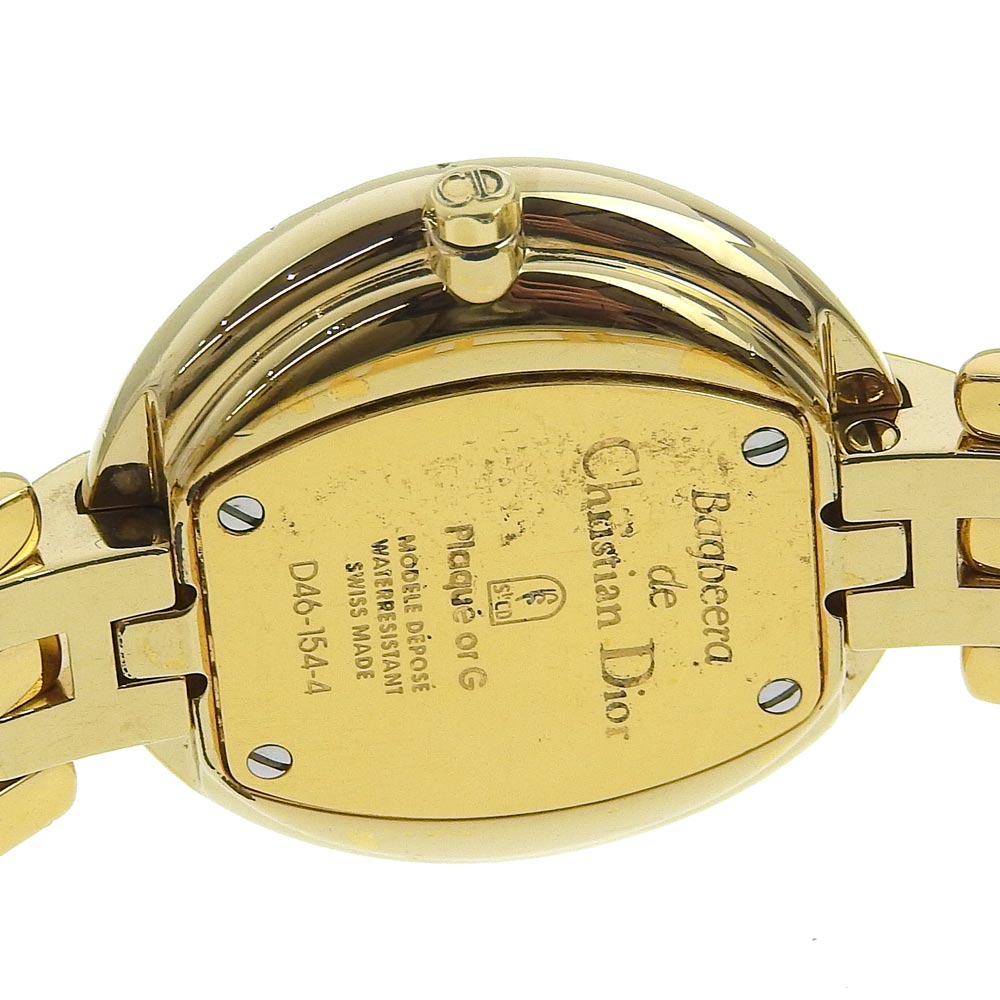 Christian Dior Watches Quartz D46-154-4 Plated Gold black Bakira black dial Women Used Authentic