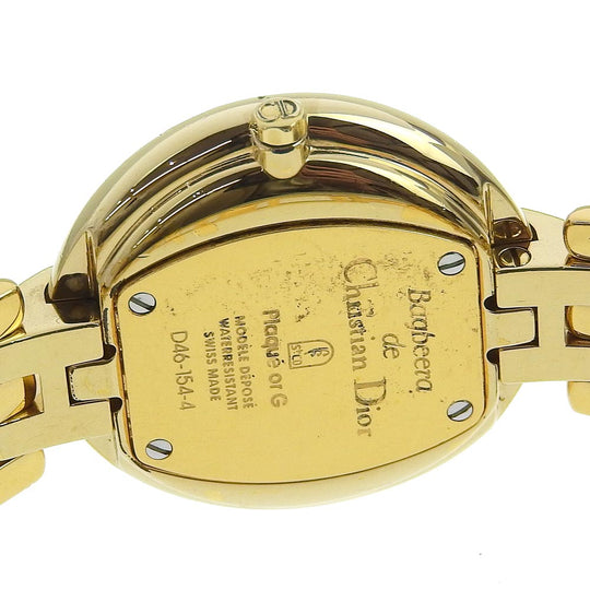 Christian Dior Watches Quartz D46-154-4 Plated Gold black Bakira black dial Women Used Authentic