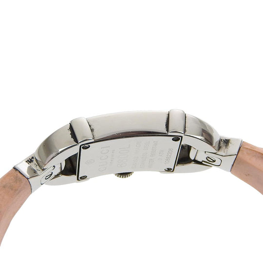 GUCCI Watches Quartz 6800L Stainless Steel, Rubber pink Bamboo White dial Women Used Authentic